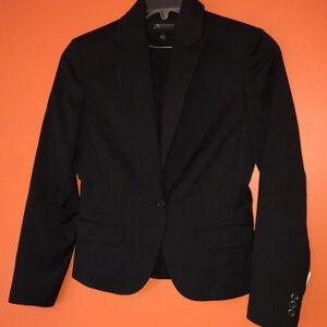 XS/0 Women’s Black Tailored Single-Button Blazer Tuxedo Style Business Jacket